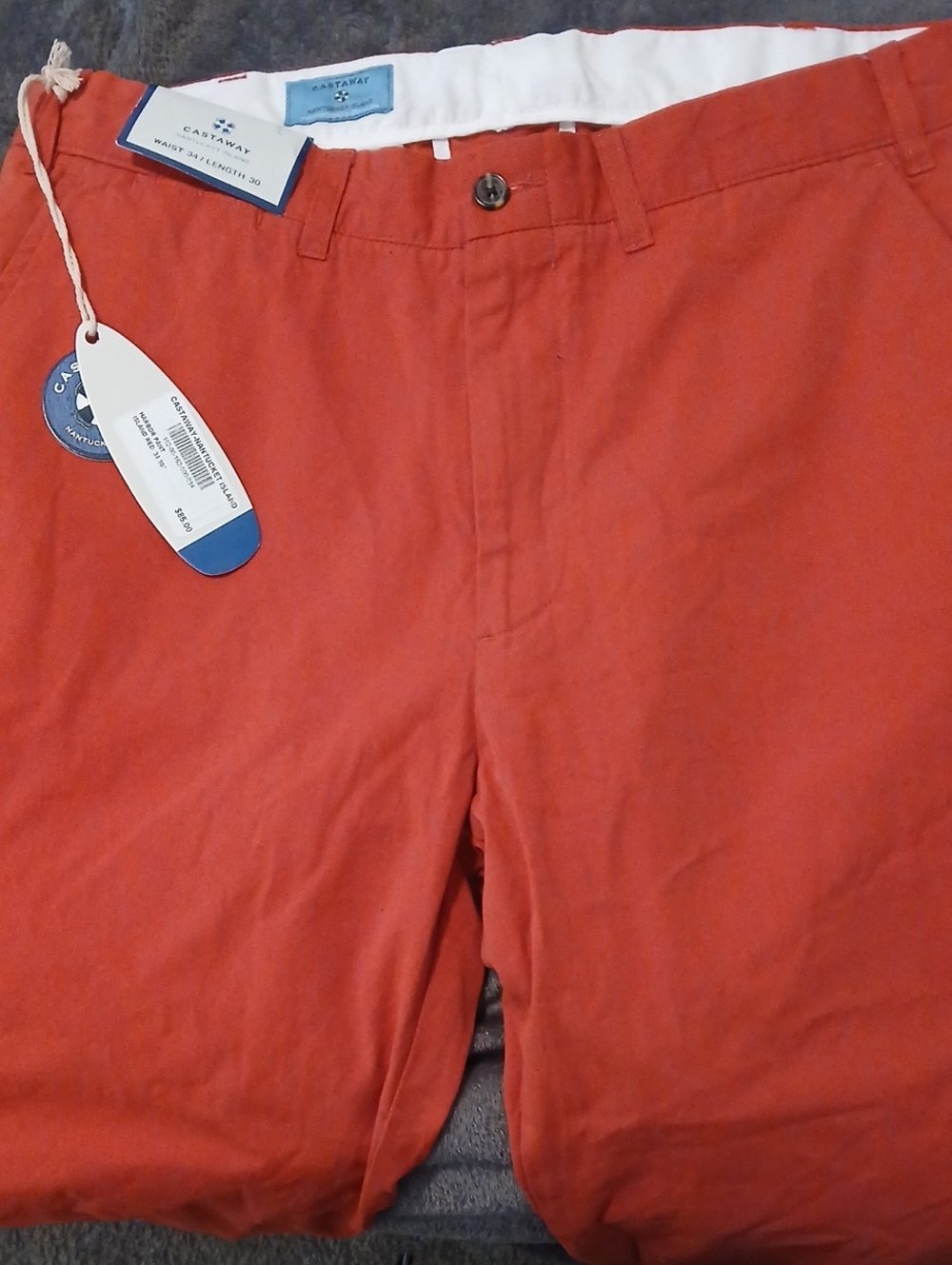 Castaway Men's Coral-Red Casual Shorts
